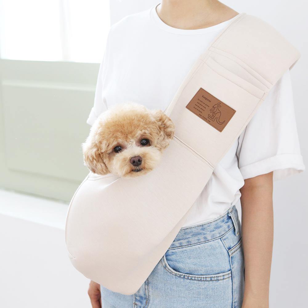 Its Dog Pet Kangaroo Sling Bag Beige A Pawfect Place