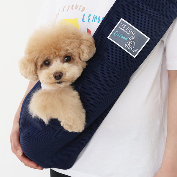 Its Dog Pet Kangaroo Mesh Sling Bag Navy A Pawfect Place