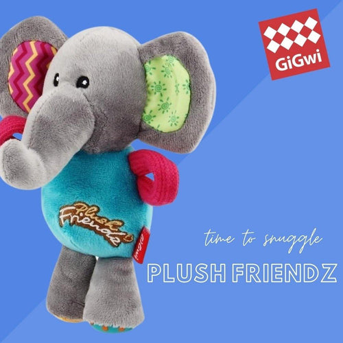 【GiGwi】Plush Friendz Multicolour Elephant Dog Toy - A Pawfect Place