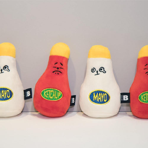 【Bite Me】Mayonnaise and Ketchup Dog Toy [2 Types] - A Pawfect Place