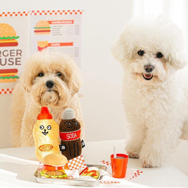 【Bite Me】Mustard and Soda Dog Toy [2 Types] - A Pawfect Place