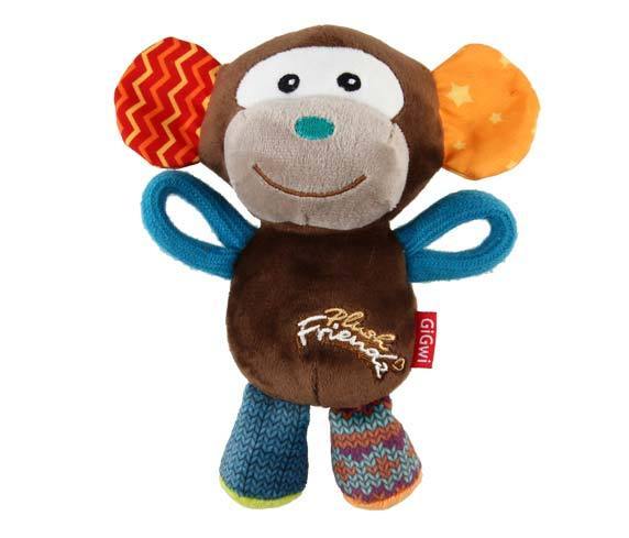 【GiGwi】Plush Friendz Multicolour Monkey Dog Toy - A Pawfect Place